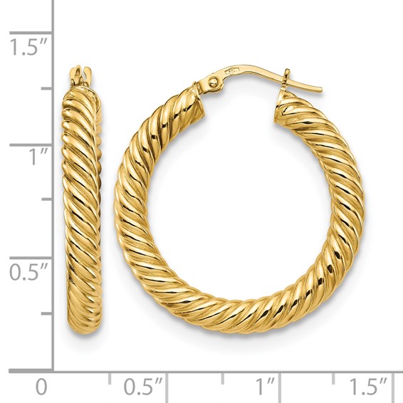 Leslie's 14K Polished Twisted Hoop Earrings