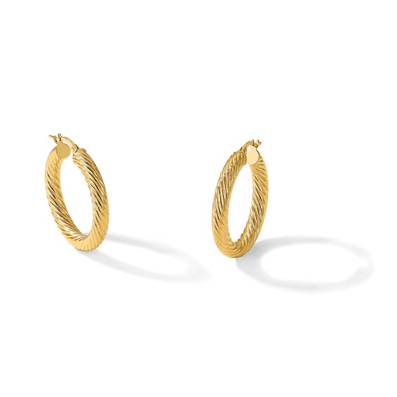 Leslie's 14K Polished Twisted Hoop Earrings