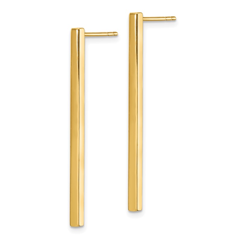 14K Polished Post Dangle Bar Earrings
