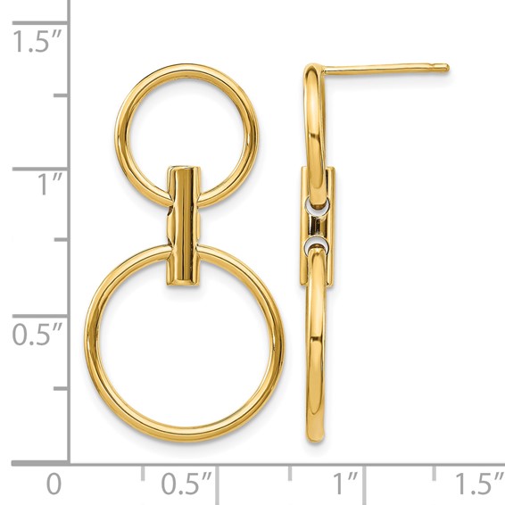 Leslie's 14K Polished Dangle Circles Post Earrings