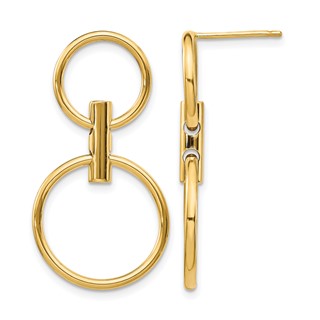 Leslie's 14K Polished Dangle Circles Post Earrings