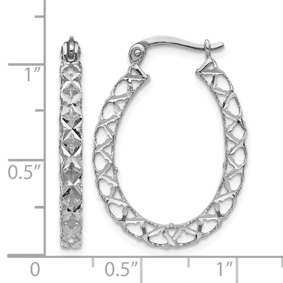 Leslie's 14K White Gold Polished D/C Hollow Hoop Earrings