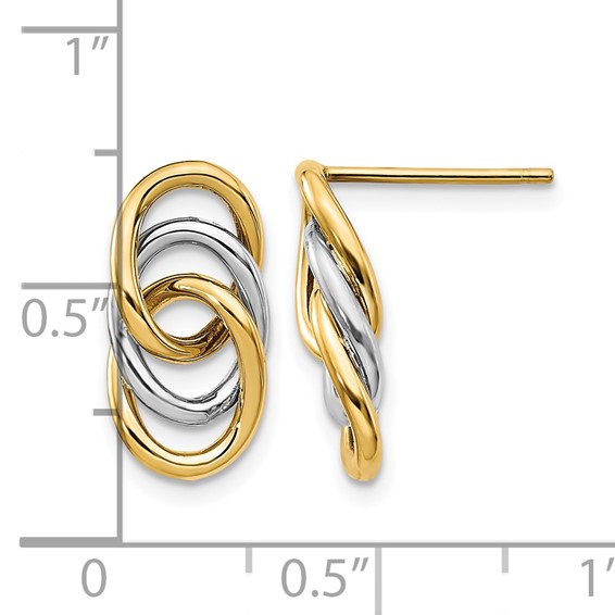 Leslie's 14K Two-tone Polished Circles Post Earrings