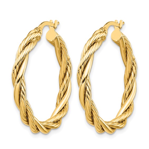 Leslie's Gold Polished and Twisted Hoop Earrings
