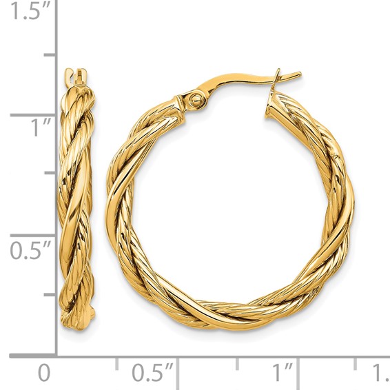 Leslie's Gold Polished and Twisted Hoop Earrings