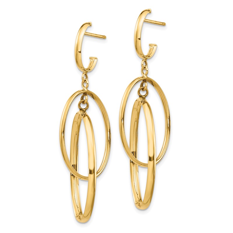 14K Polished Post Dangle Earrings