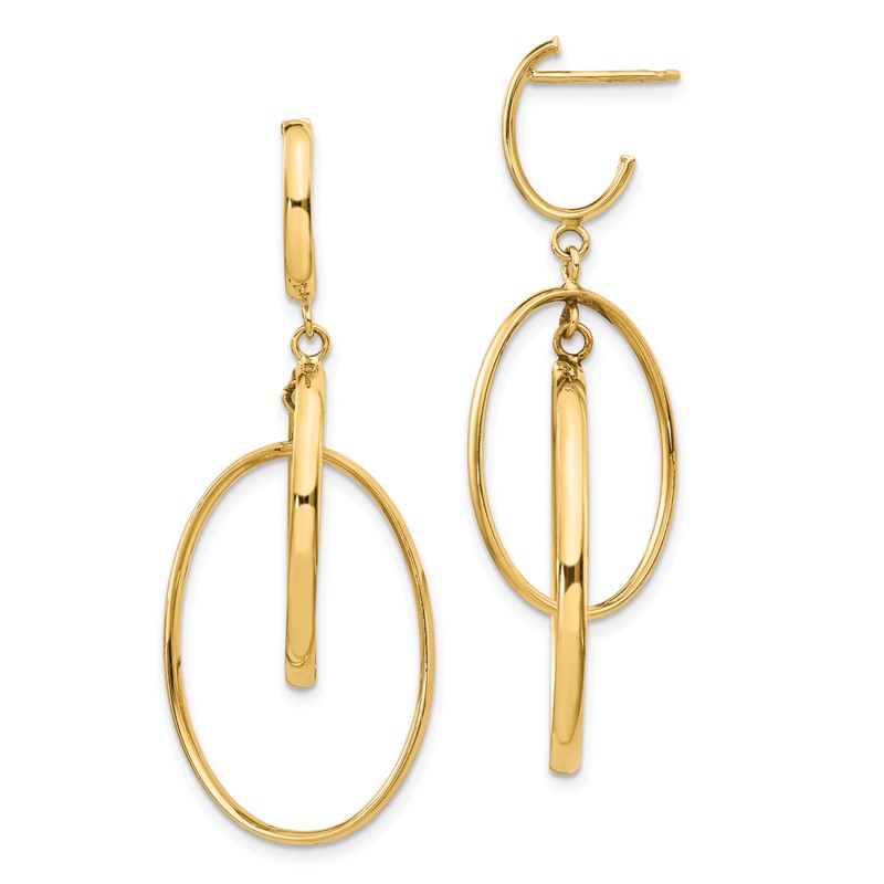 14K Polished Post Dangle Earrings