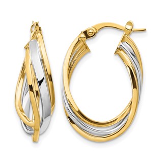 Leslie's Gold Polished Twist Hoop Earrings