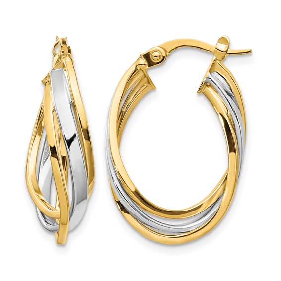 Leslie's Gold Polished Twist Hoop Earrings
