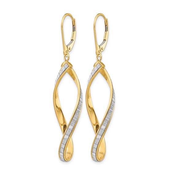 Leslie's 14K Glimmer Infused Twisted Leverback Earrings