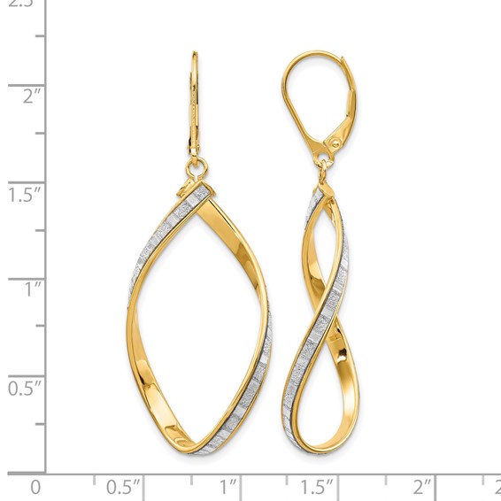 Leslie's 14K Glimmer Infused Twisted Leverback Earrings