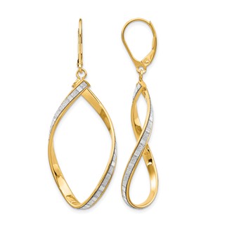 Leslie's 14K Glimmer Infused Twisted Leverback Earrings