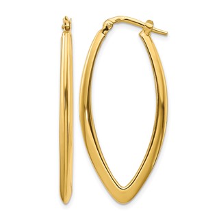 Leslie's 14K Polished Fancy Hoop Earrings
