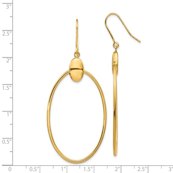 Leslie's 14K Polished Oval Dangle Earrings