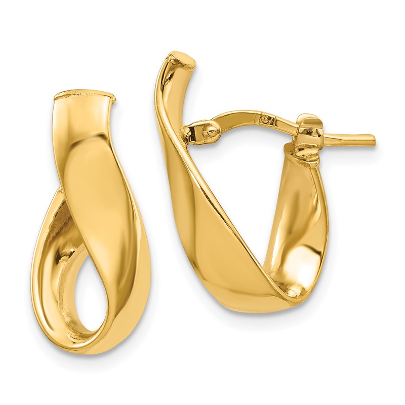 14K 5mm High Polished Hoop Earrings