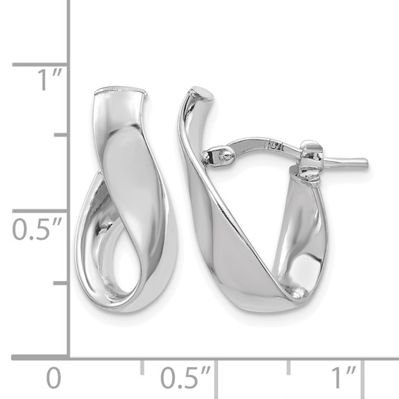 Leslie's 14K White Gold 5mm High Polished Omega Back Hoop Earrings