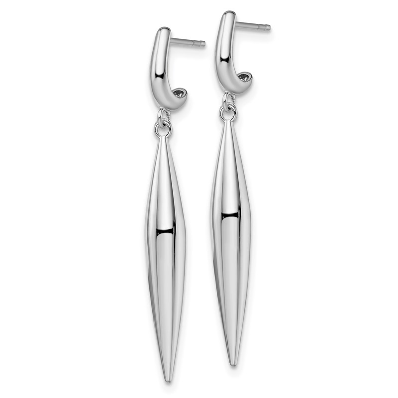 14k White Gold Polished Dangle Earrings