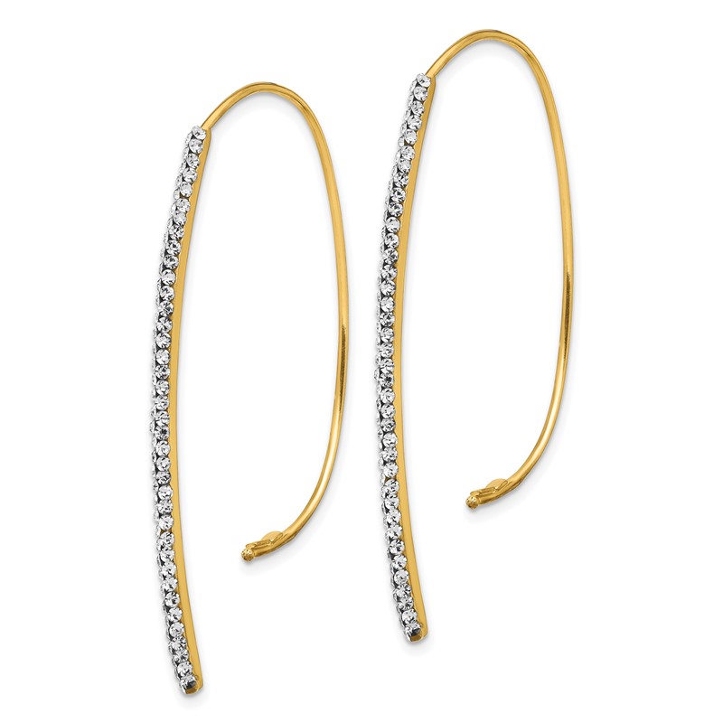 14k Polished Crystal Threader Earrings