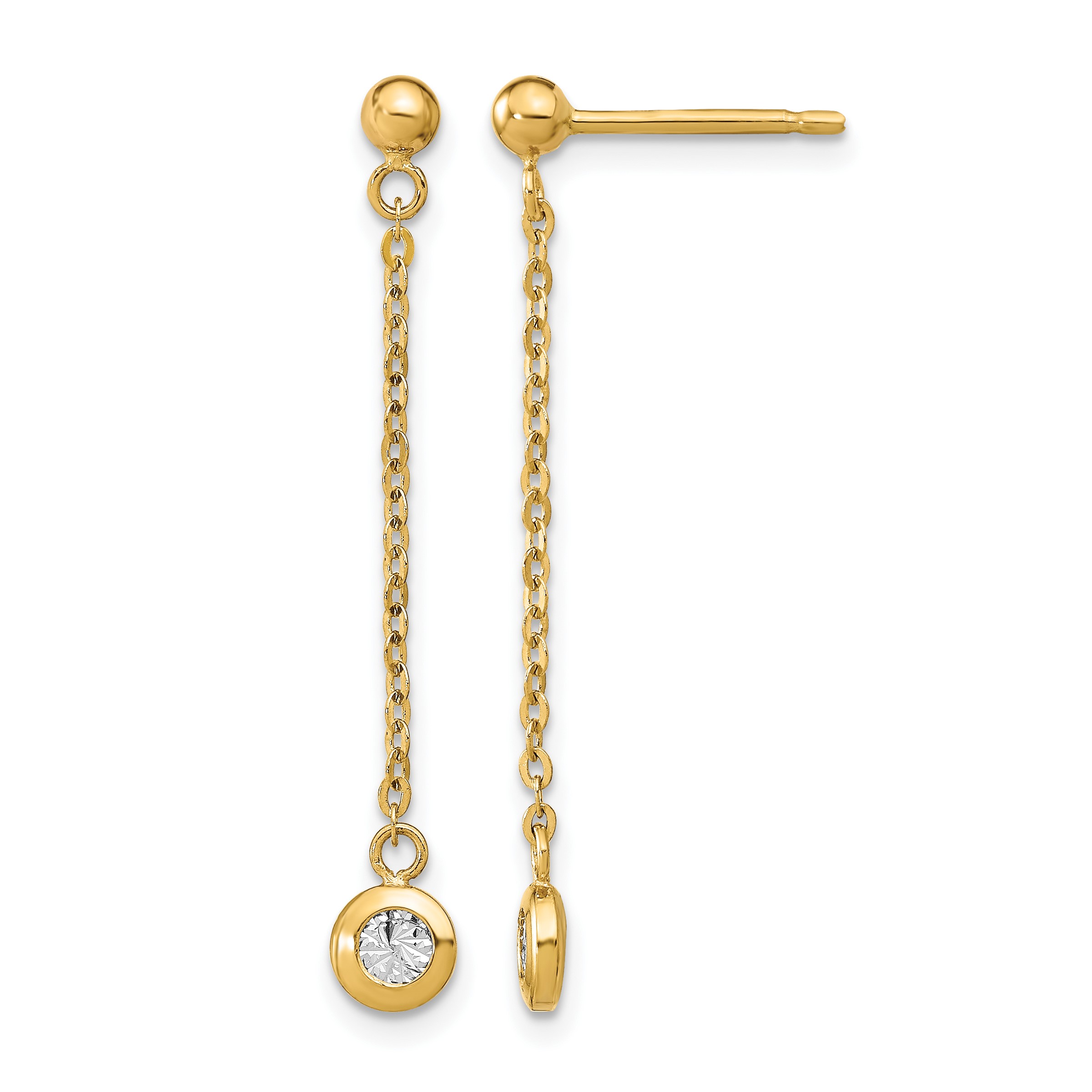 Diamond-Cut Dangle Earrings