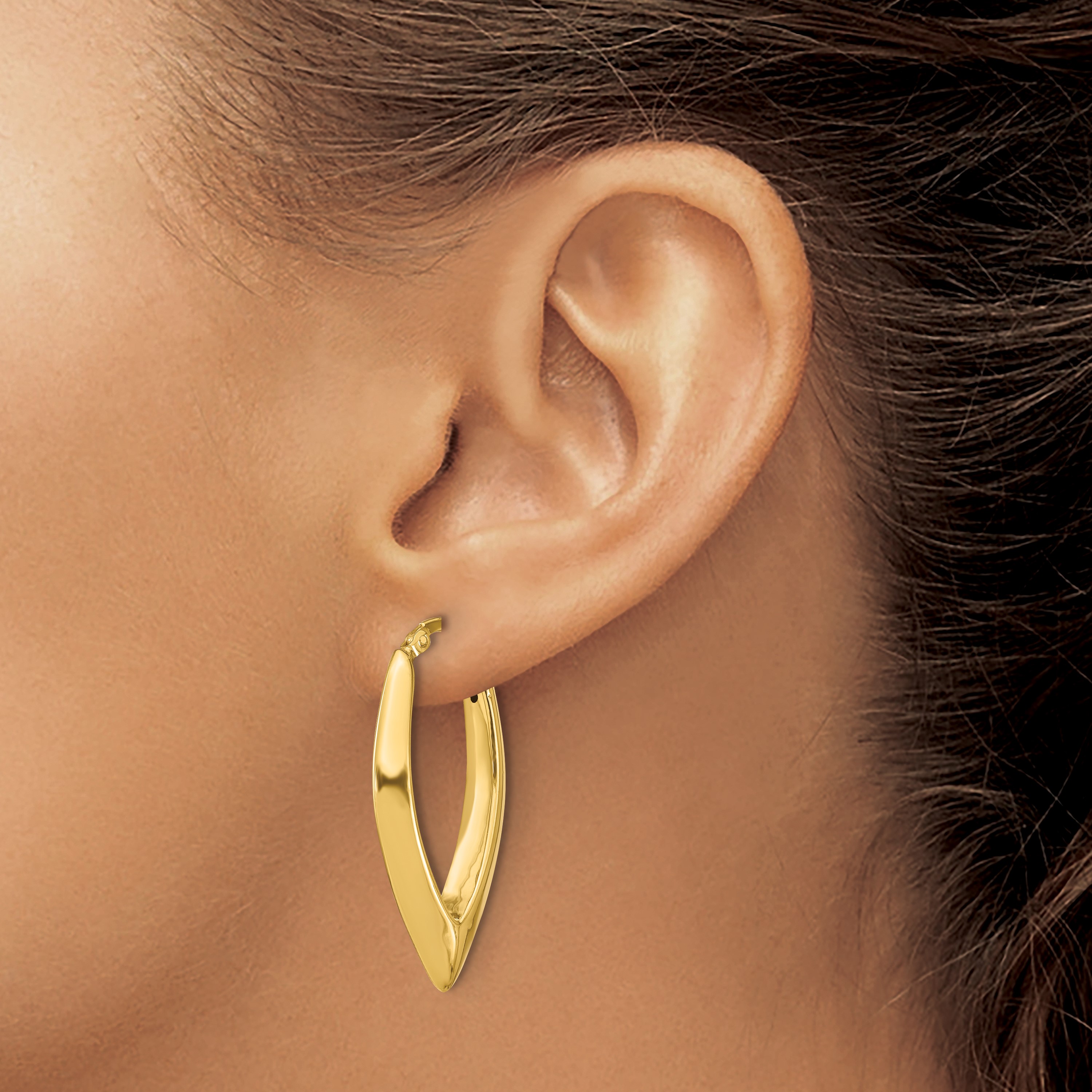 Oval Polished Hoop Earrings