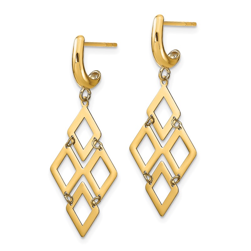 14k Polished Post Dangle Earrings