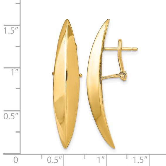 Leslie's 14K Polished Omega Back Earrings