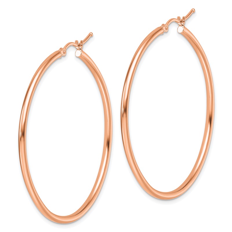 14k Rose Gold Polished 2x45mm Polished Hoop Earrings