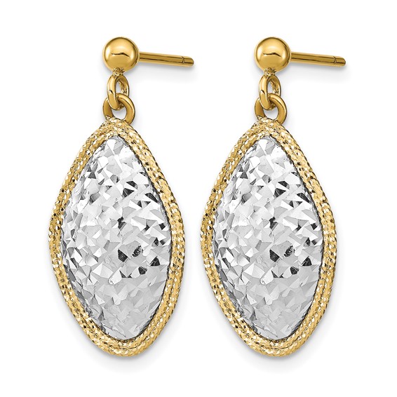 Leslie's 14k Two-Tone Polished D/C Post Dangle Earrings