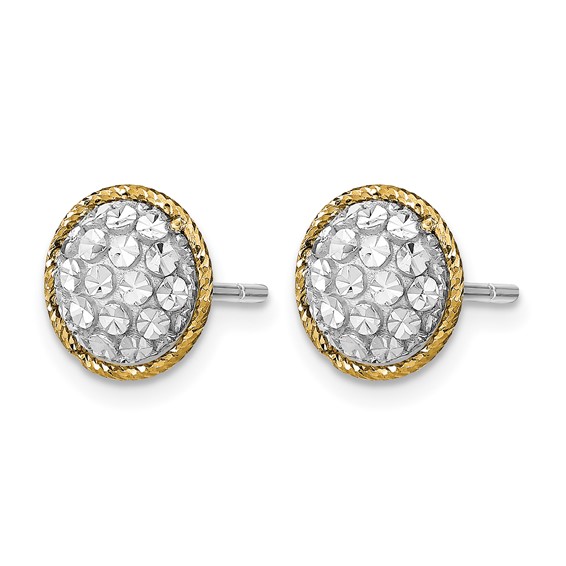 Leslie's 14k Two-tone D/C Button Post Earrings