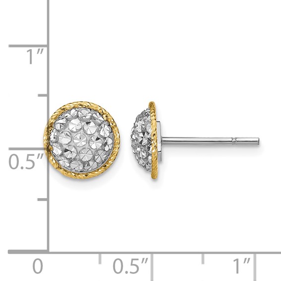 Leslie's 14k Two-tone D/C Button Post Earrings