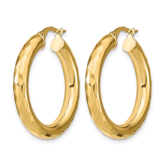 Leslie's 14k Polished D/C Hoop Earrings