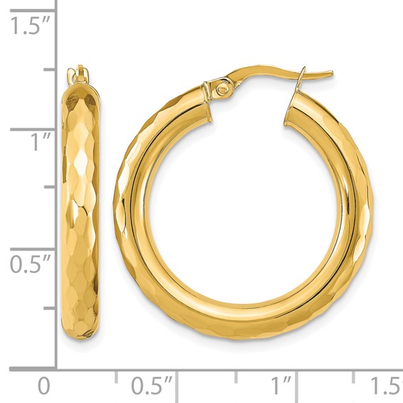Leslie's 14k Polished D/C Hoop Earrings
