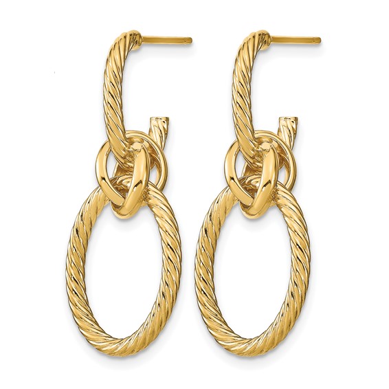 Leslie's Gold Polished and Twisted Dangle Earrings