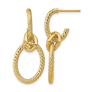 Leslie's Gold Polished and Twisted Dangle Earrings