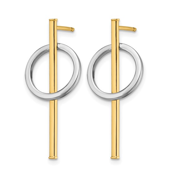 Leslie's 14K with Rhodium Post Dangle Earrings