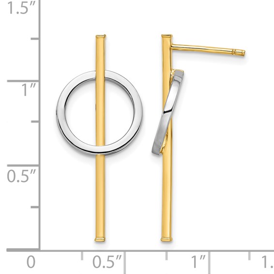 Leslie's 14K with Rhodium Post Dangle Earrings