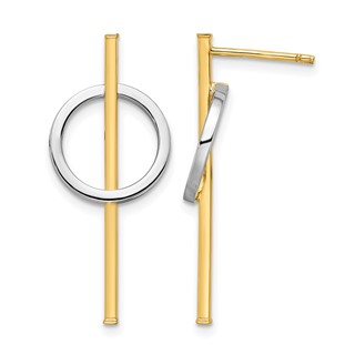 Leslie's 14K with Rhodium Post Dangle Earrings