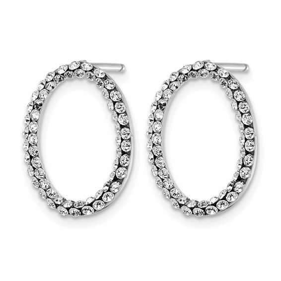 Leslie's 14K w/Wht RH-plating with Crystals Post Earrings