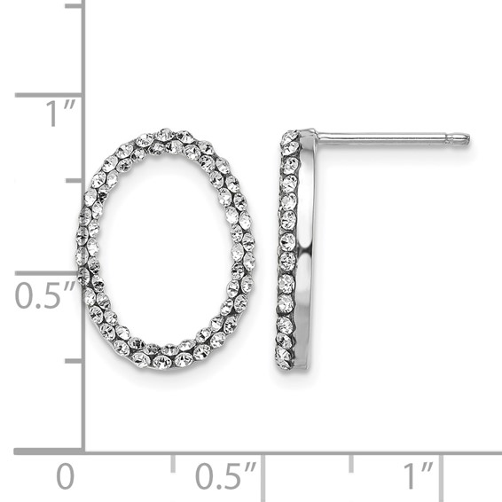 Leslie's 14K w/Wht RH-plating with Crystals Post Earrings