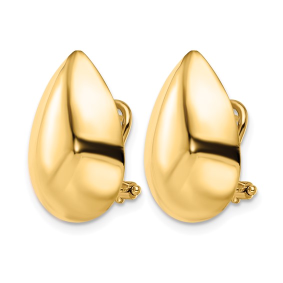 Leslie's 14K Polished Teardrop Omega Back Earrings