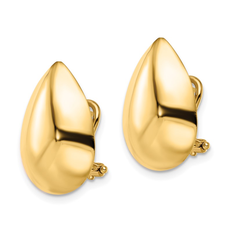 14K Polished Teardrop Omega Back Earrings