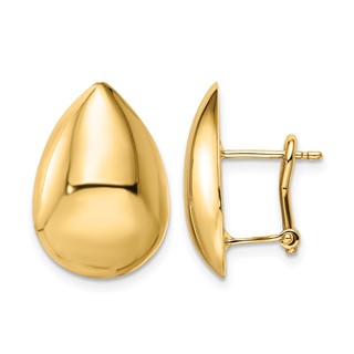 Leslie's 14K Polished Teardrop Omega Back Earrings