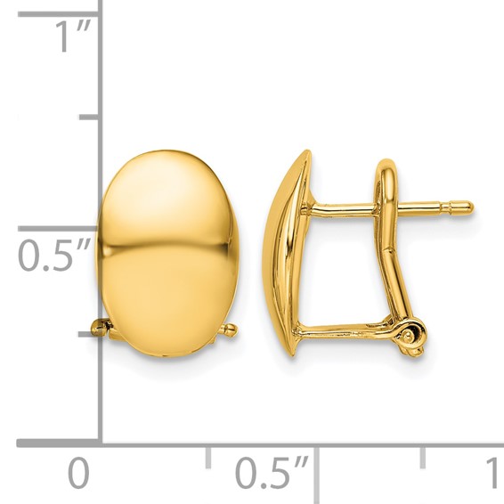 Leslie's 14K Polished Omega Back Earrings