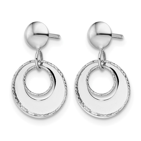 Leslie's Gold Polished and Diamond-cut Dangle Earrings