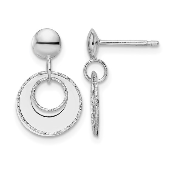 Leslie's Gold Polished and Diamond-cut Dangle Earrings