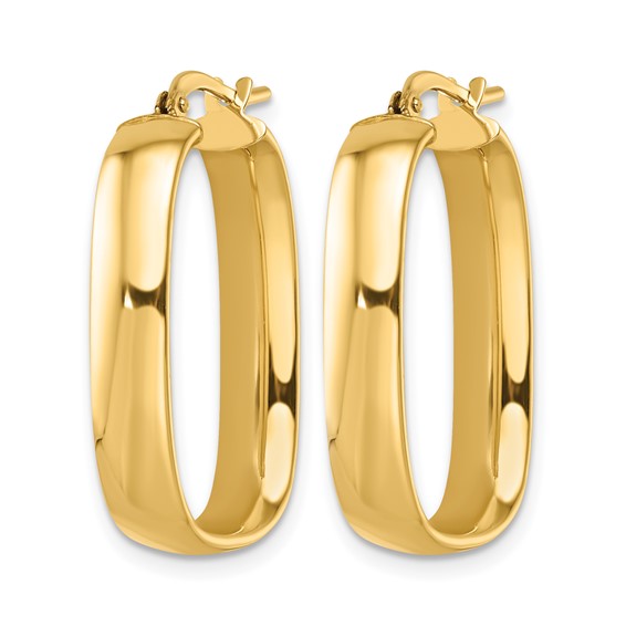 Leslie's 14K Polished Squared Oval Hoop Earrings