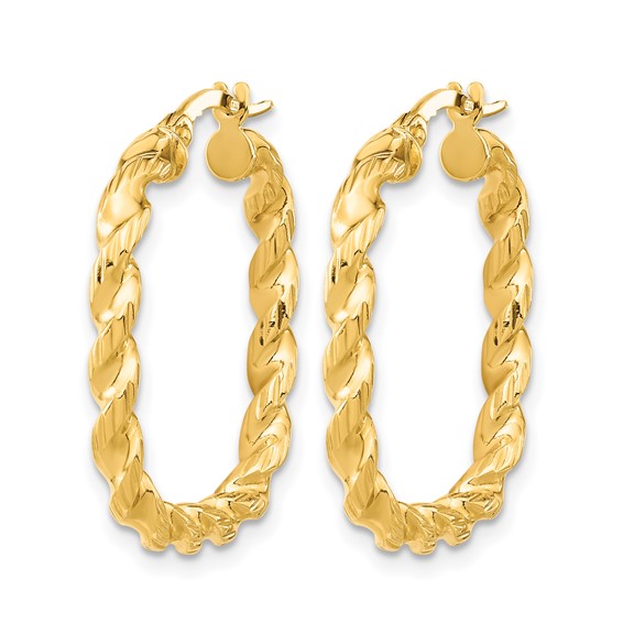Leslie's 14K Polished Square Twisted Hoop Earrings
