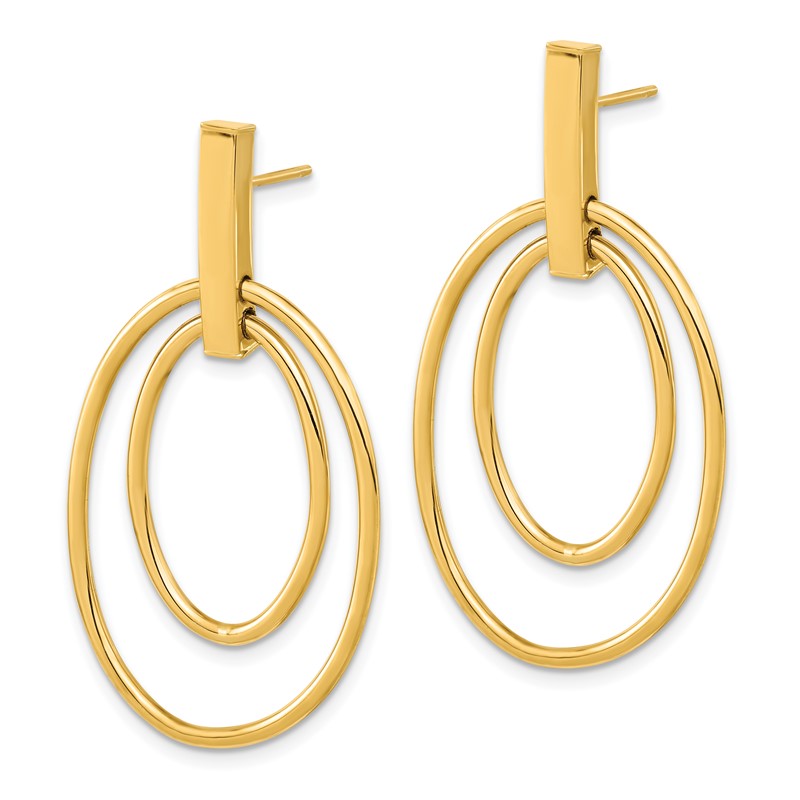 14k Polished Post Dangle Earrings