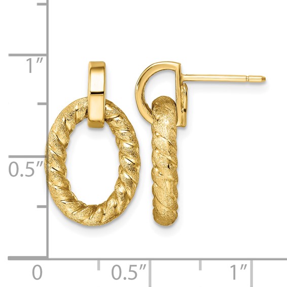 Leslie's 14K Polished and Textured Post Dangle Earrings