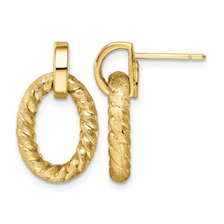Leslie's 14K Polished and Textured Post Dangle Earrings
